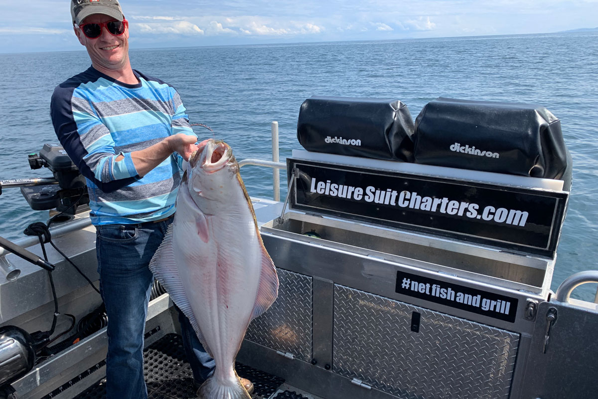 Halibut caught on a Leisure Suit Charters fishing trip